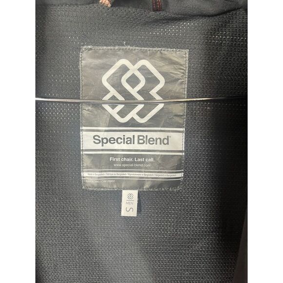 Special Blend Mens Snowboard Jacket Size Small Red Black Tan Color block Pockets - Picture 12 of 16